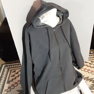 The Duckies Men Dark Gray Zip up Hoodie in size XL/RG (B-7)